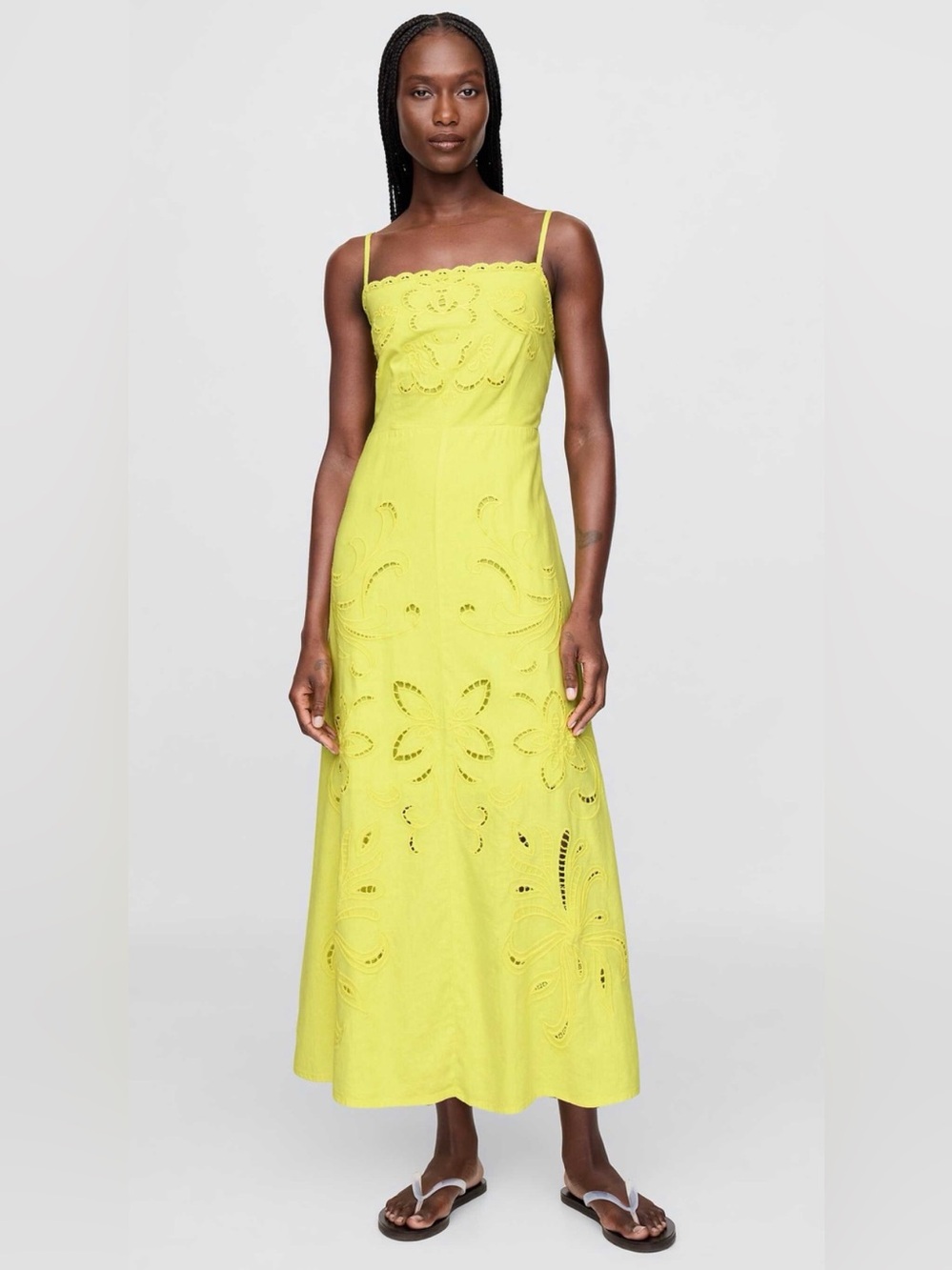 GAP Lime Green Eyelet Maxi Dress - Picture 1 of 7